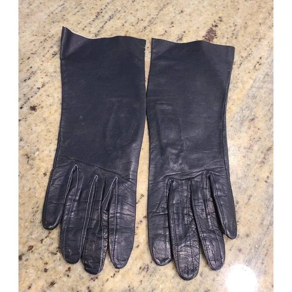 Vintage Size S/M 6.5 Black Leather 10